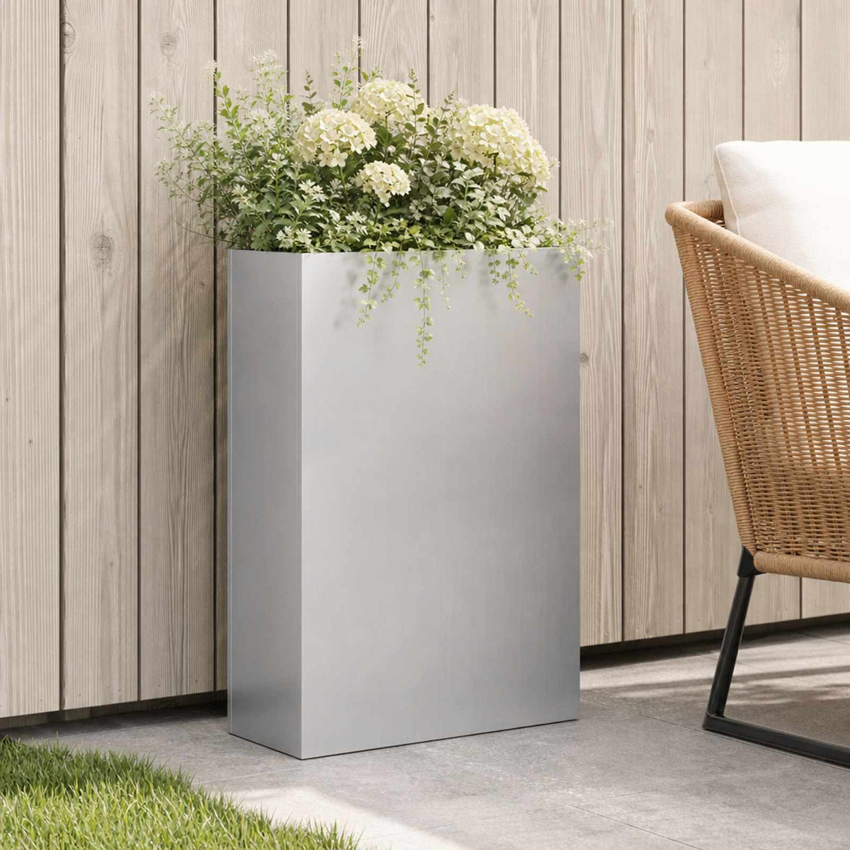 Plantenbak zilver 50 x 20 x 75 cm Gegalvaniseerd staal is nu te koop bij PeponiXL, paradijselijk wonen!