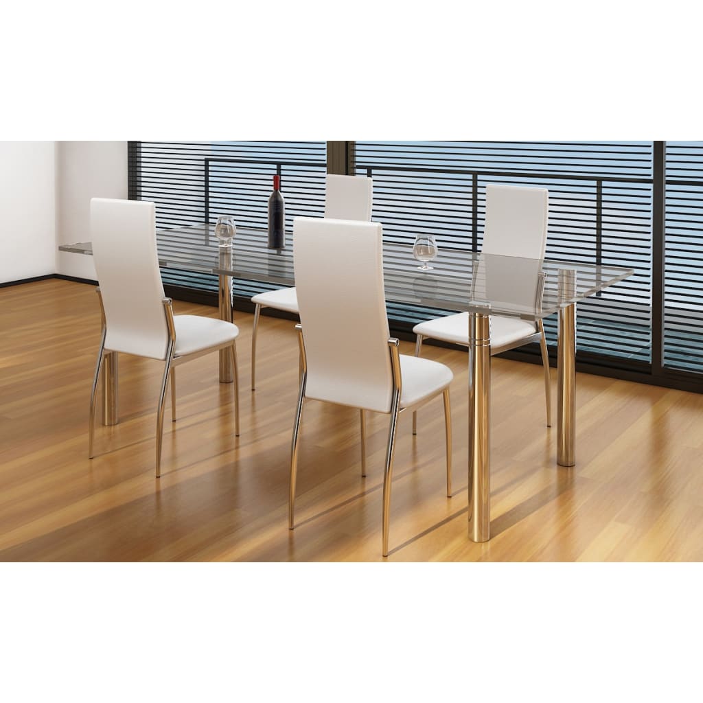 Eetkamerstoelen 4 st kunstleer wit is nu te koop bij PeponiXL, paradijselijk wonen!