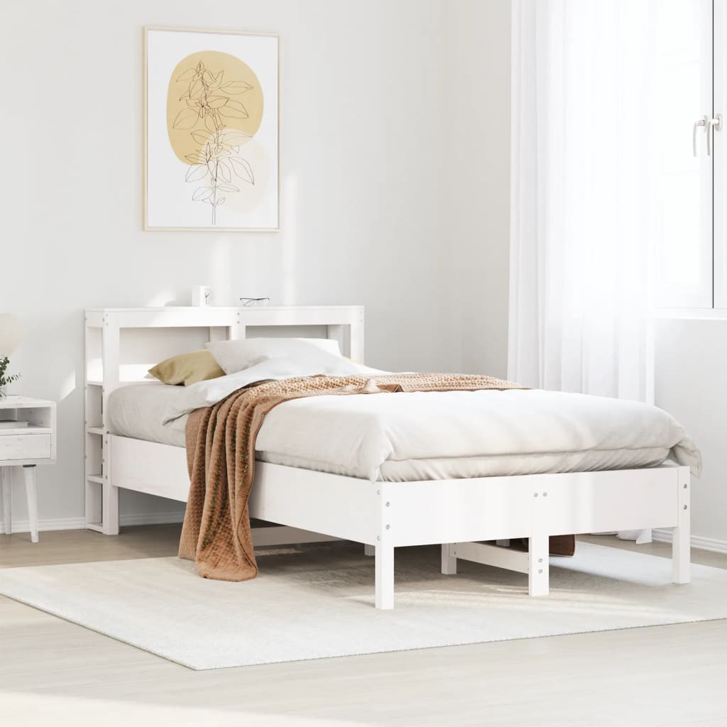 Bedframe zonder matras massief grenenhout wit 120x200 cm is nu te koop bij PeponiXL, paradijselijk wonen!