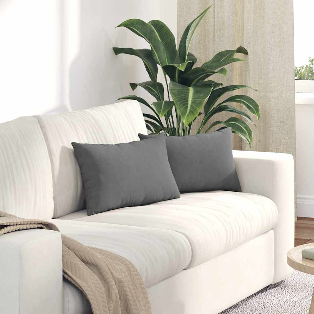 Sofa Kussens 2 stuks Donkergrijs 50 x 30 cm Stof is nu te koop bij PeponiXL, paradijselijk wonen!