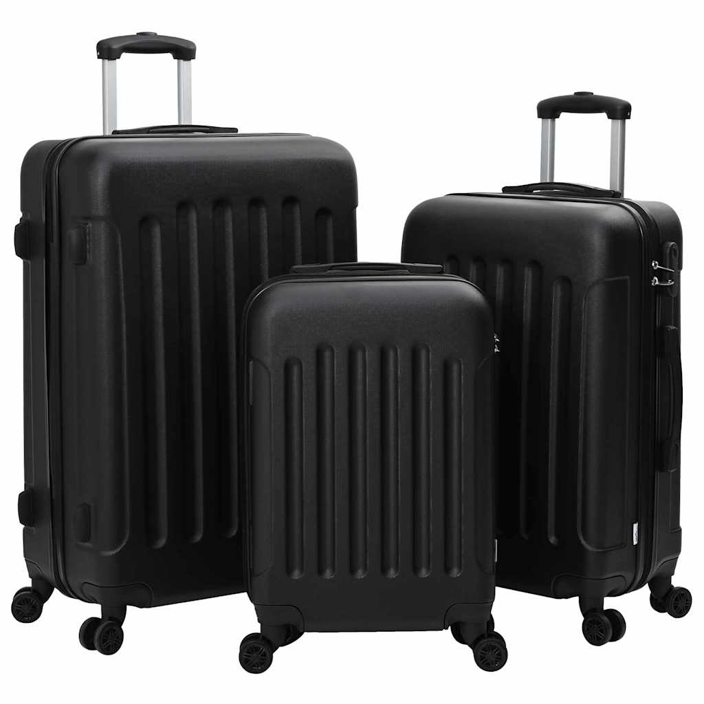 Koffer met slot 3 pcs Zwart 50 x 31 x 78 cm ABS Kunststof is nu te koop bij PeponiXL, paradijselijk wonen!