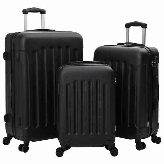 Koffer met slot 3 pcs Zwart 50 x 31 x 78 cm ABS Kunststof is nu te koop bij PeponiXL, paradijselijk wonen!