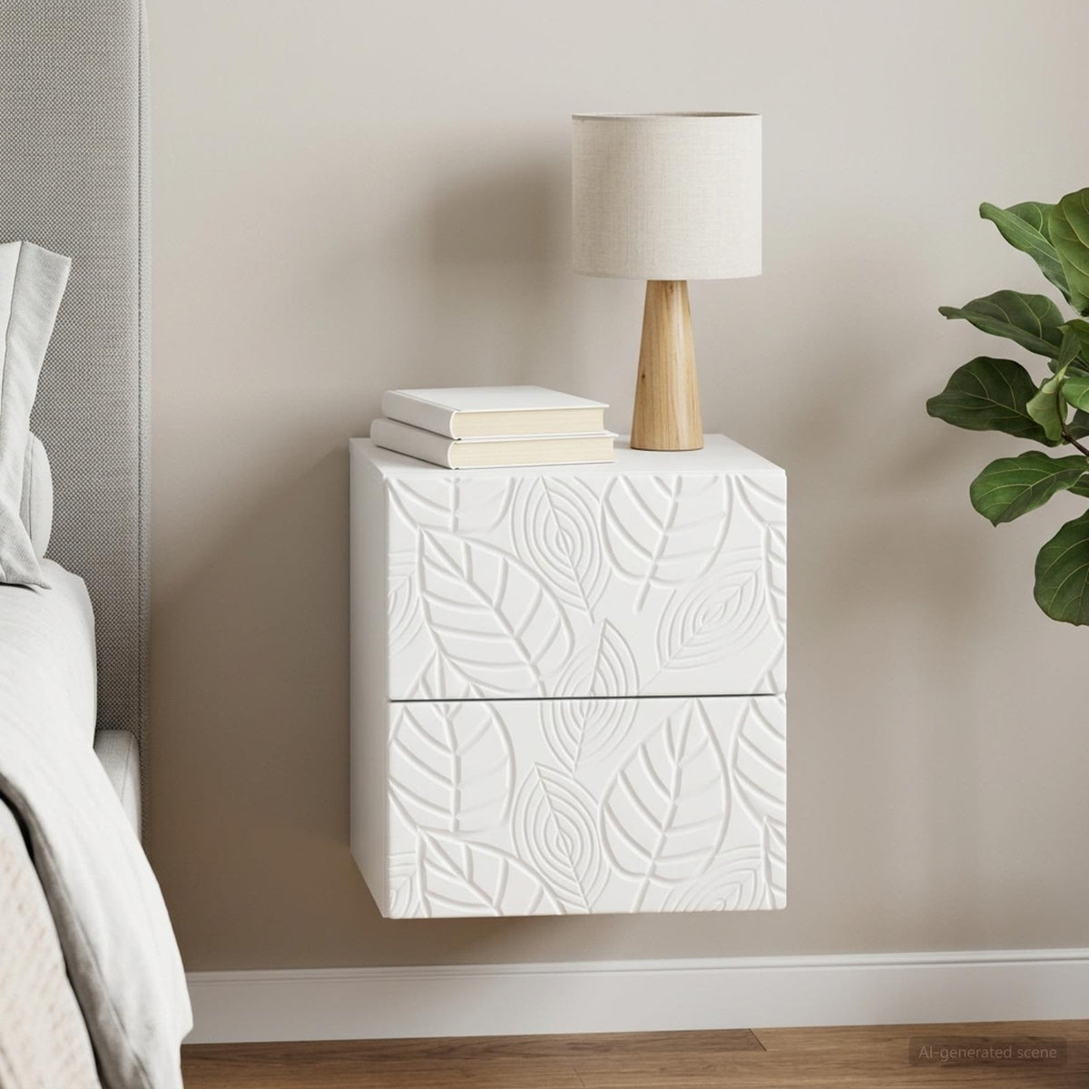 Wandbeugel Bedkast Wit 34,5 x 33 x 40 cm Bewerkt hout is nu te koop bij PeponiXL, paradijselijk wonen!