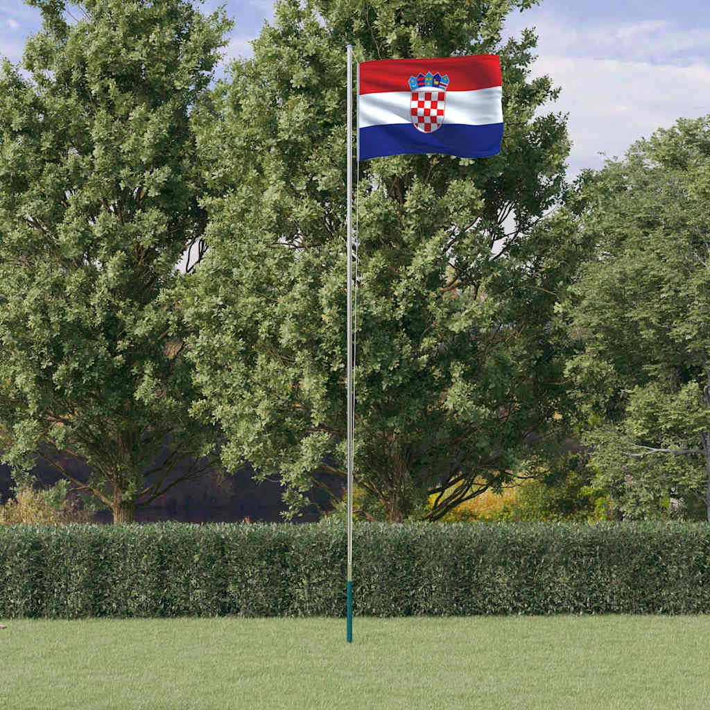 Vlag met vlaggenmast Kroatië 6,08 m aluminium is nu te koop bij PeponiXL, paradijselijk wonen!