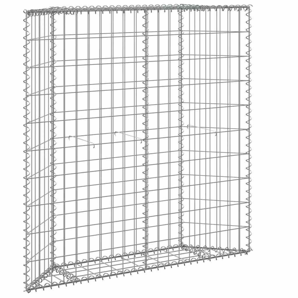 Gabion plantenbak trapezium 100x20x100 cm gegalvaniseerd staal is nu te koop bij PeponiXL, paradijselijk wonen!