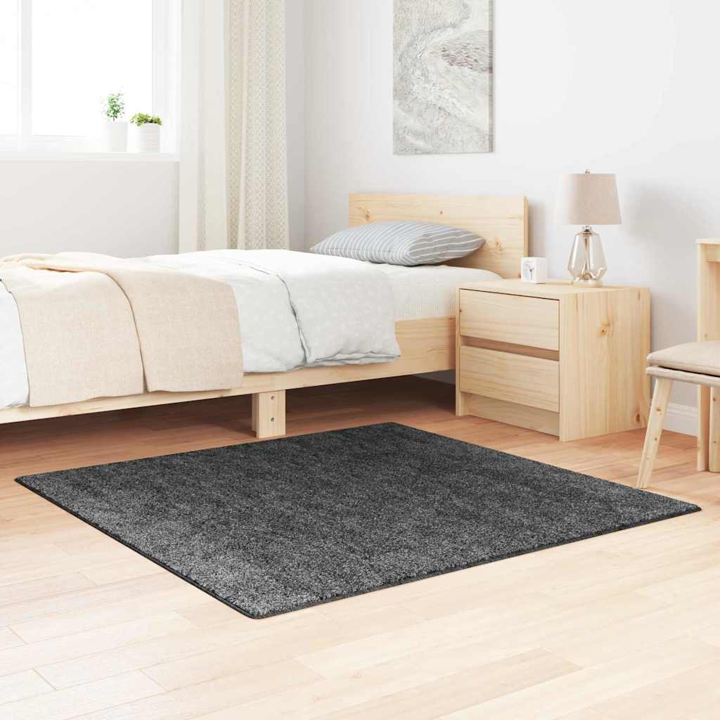 Antislip Shaggy Tapijt Donkergrijs 120 x 120 cm PP is nu te koop bij PeponiXL, paradijselijk wonen!