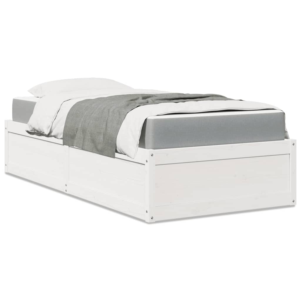 Bed met matras massief grenenhout wit 90x190 cm is nu te koop bij PeponiXL, paradijselijk wonen!