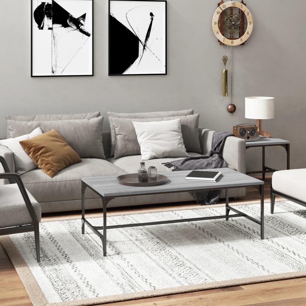 Salontafel 80x50x35 cm bewerkt hout grijs sonoma is nu te koop bij PeponiXL, paradijselijk wonen!