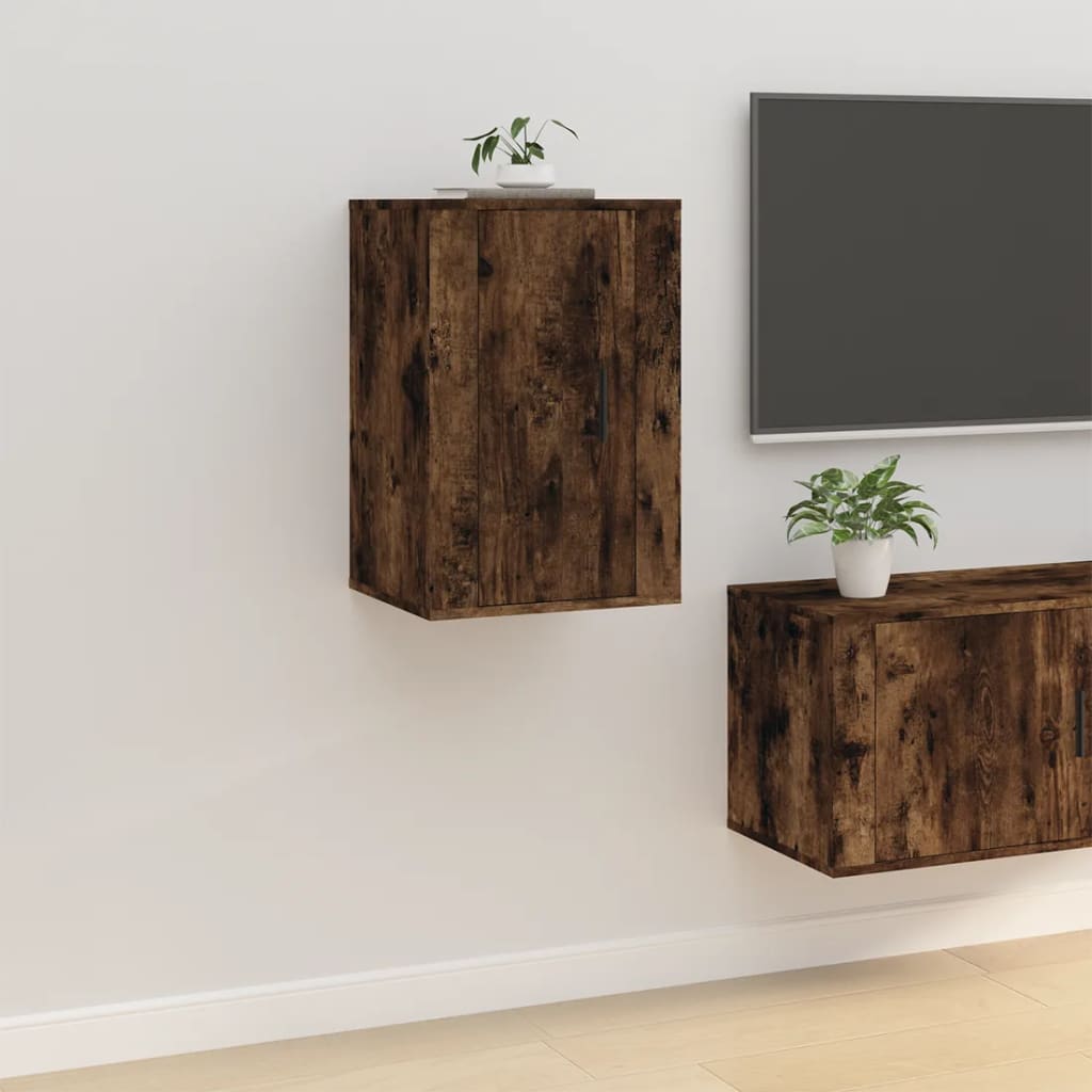 Tv-wandmeubel 40x34,5x60 cm gerookt eikenkleurig is nu te koop bij PeponiXL, paradijselijk wonen!