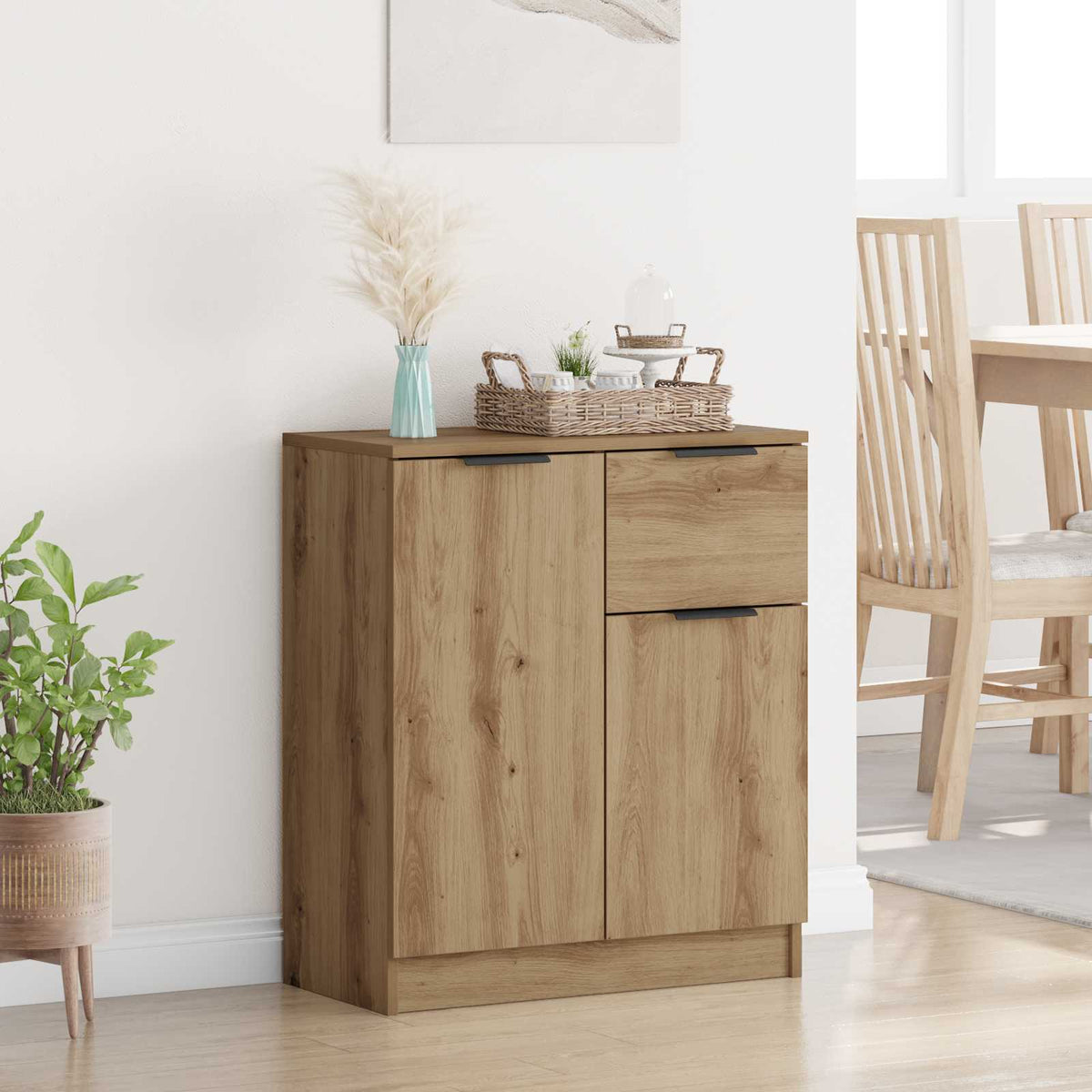 Dressoir Artisan Eiken 60 x 30 x 70 cm Bewerkt hout is nu te koop bij PeponiXL, paradijselijk wonen!