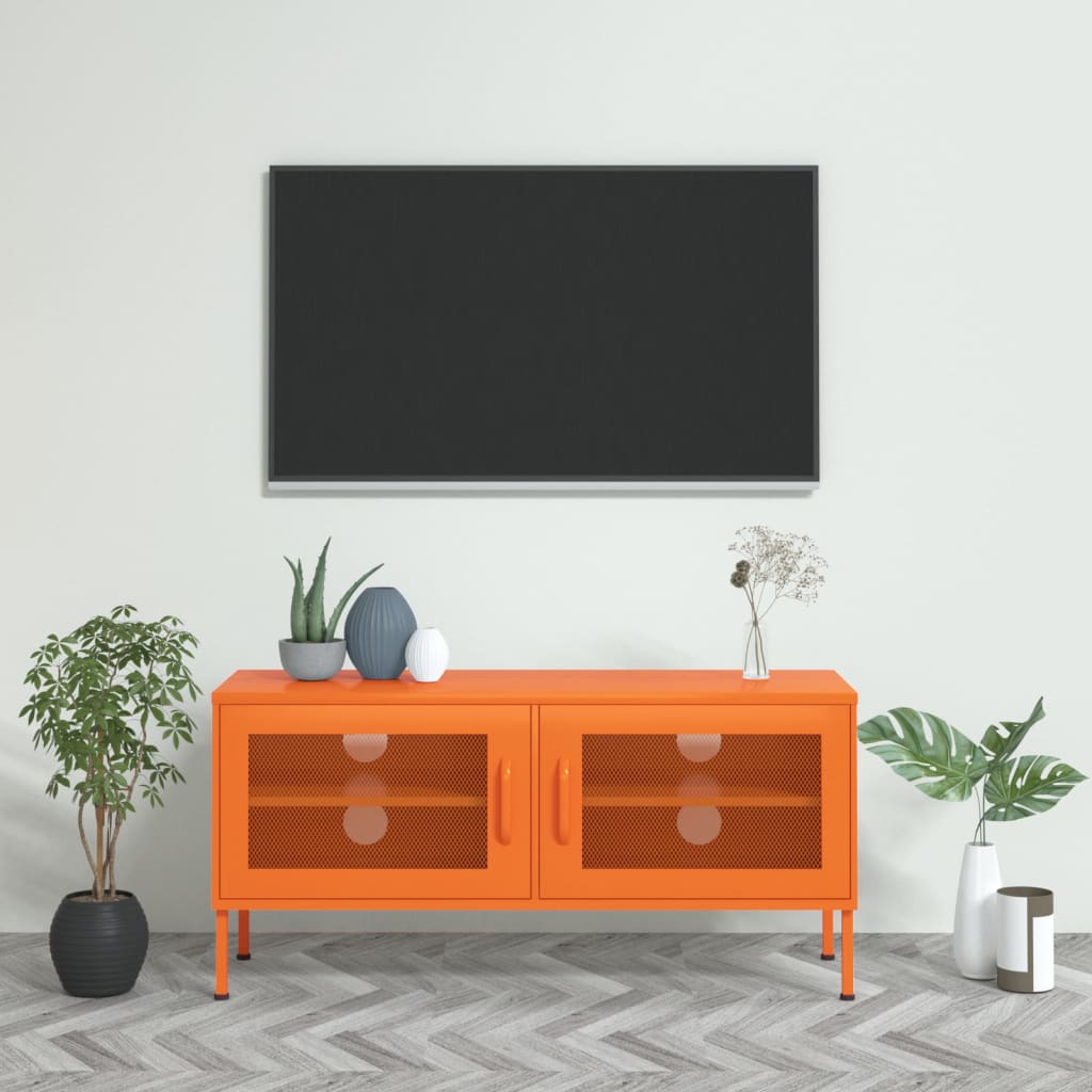 Tv-meubel 105x35x50 cm staal oranje is nu te koop bij PeponiXL, paradijselijk wonen!