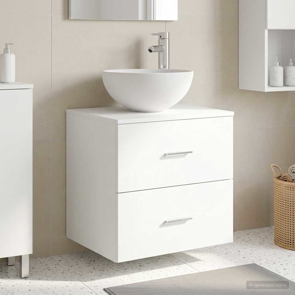 Wandgemonteerde Wastafel Vanity Wit 49,5 x 35 x 63 cm is nu te koop bij PeponiXL, paradijselijk wonen!