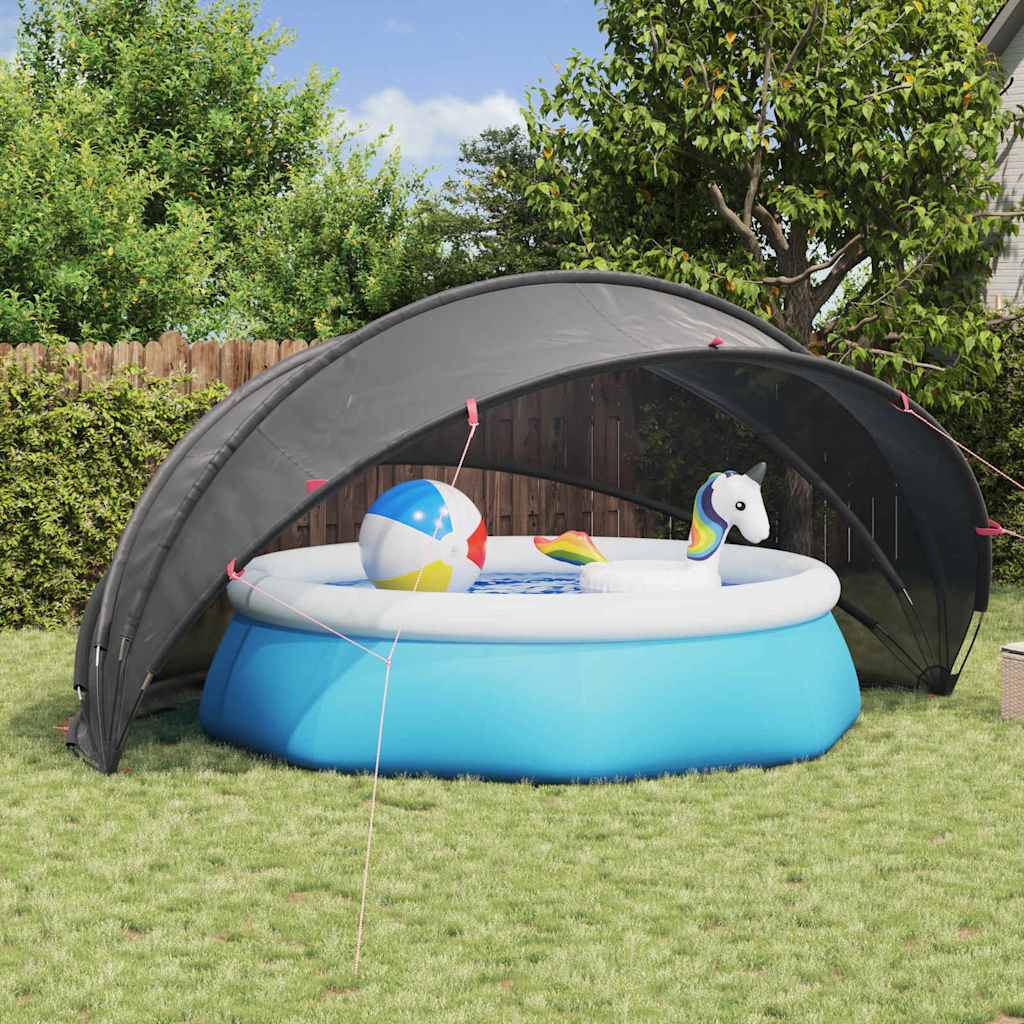 vidaXL Pooldome 500 x 500 x 236 cm 185T polyester met PU-coating Zwart