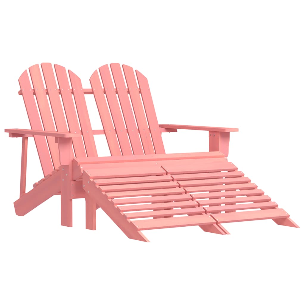 Tuinstoel 2-zits Adirondack met voetenbank vurenhout roze is nu te koop bij PeponiXL, paradijselijk wonen!
