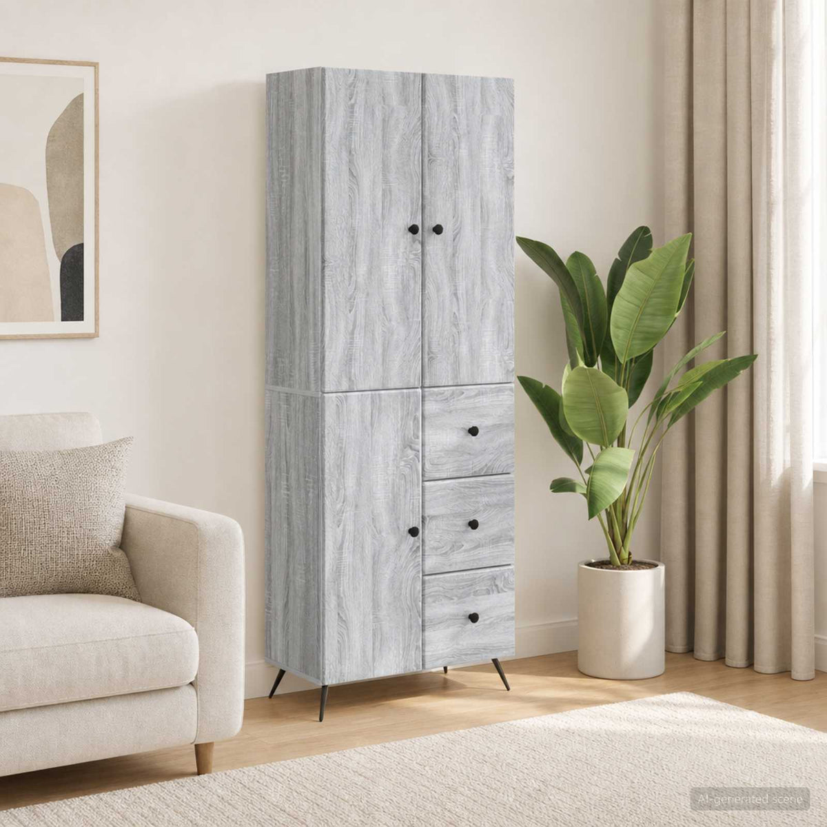 Kastenset 2 pcs Grijs Sonoma Bewerkt hout is nu te koop bij PeponiXL, paradijselijk wonen!