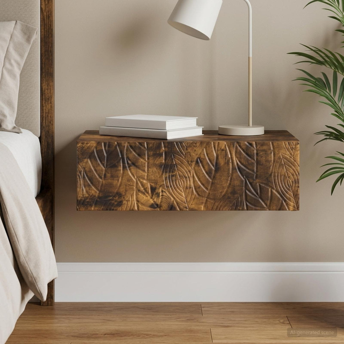 Wandmontage Zijtafel Gerookt eiken 59 x 34,5 x 17 cm is nu te koop bij PeponiXL, paradijselijk wonen!