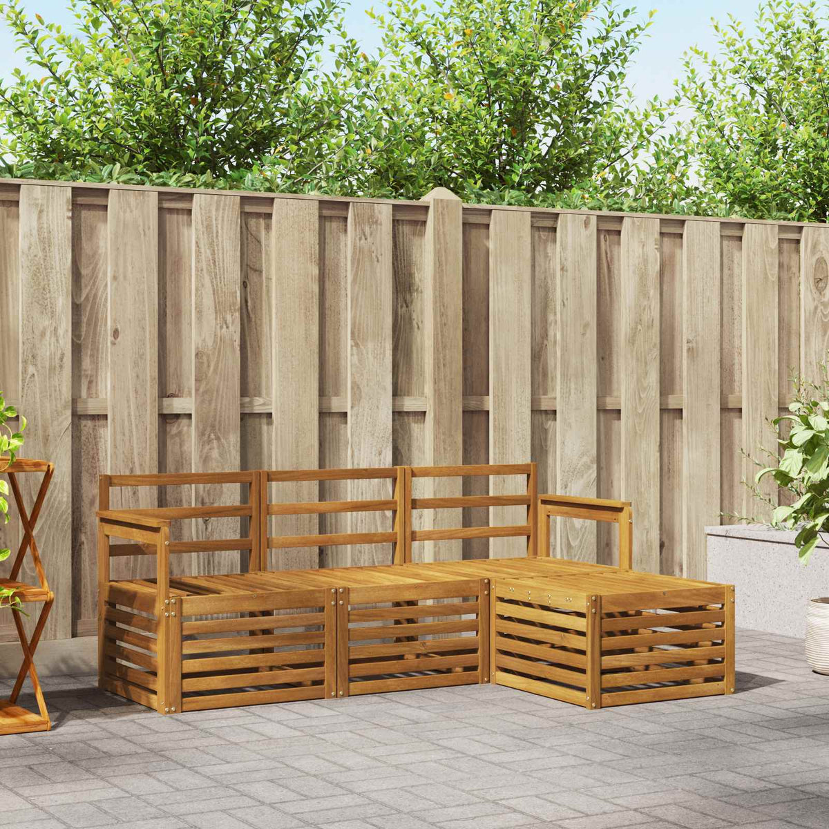 Buiten bankenset 4 pcs Naturel is nu te koop bij PeponiXL, paradijselijk wonen!