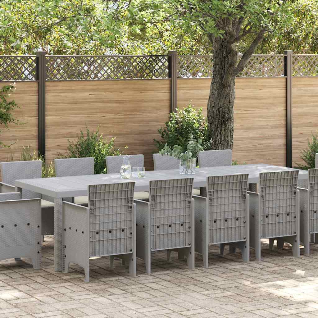 Tuin Eetset 13 st Grijs poly rattan is nu te koop bij PeponiXL, paradijselijk wonen!
