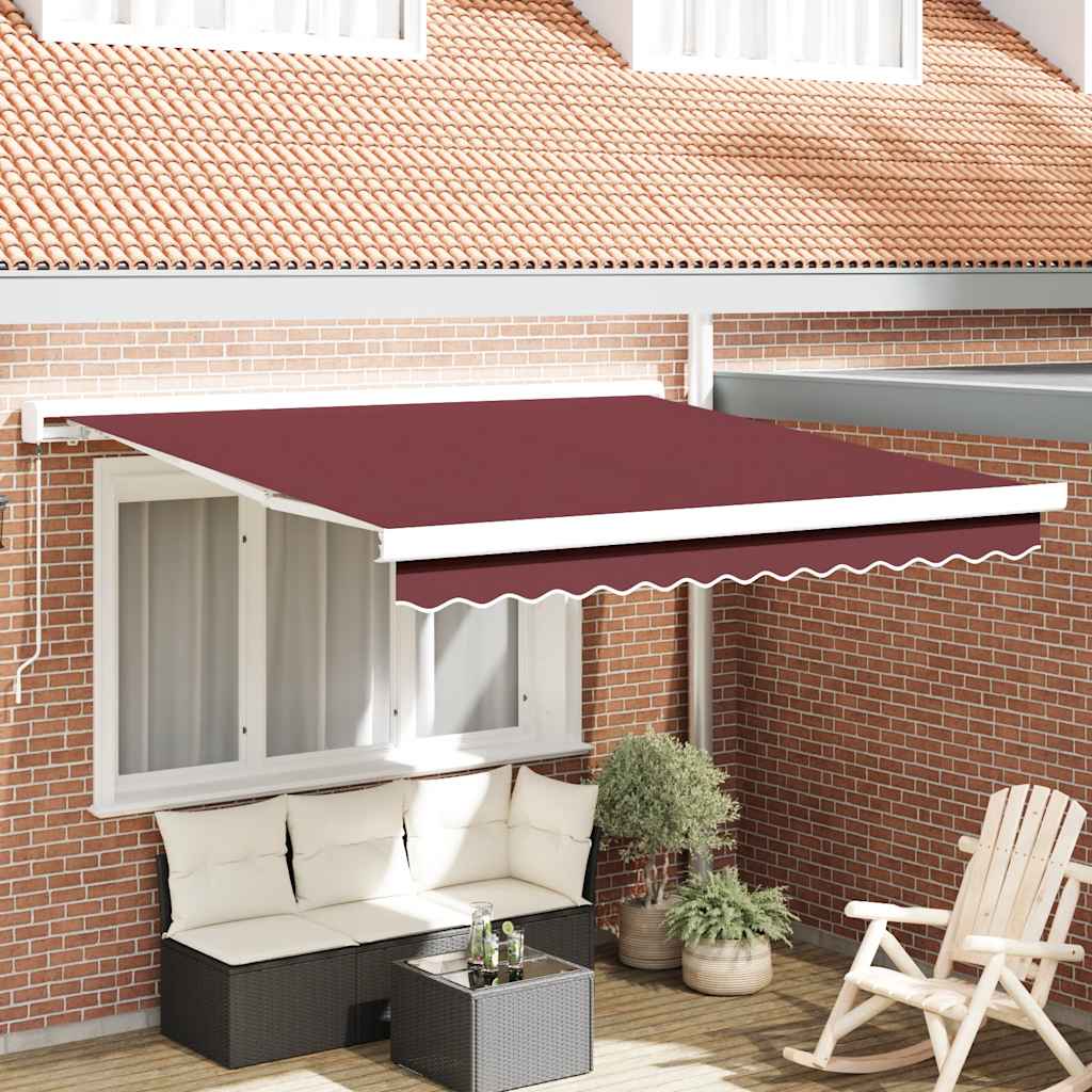 Luifel handmatig uittrekbaar 300x250 cm bordeauxrood is nu te koop bij PeponiXL, paradijselijk wonen!