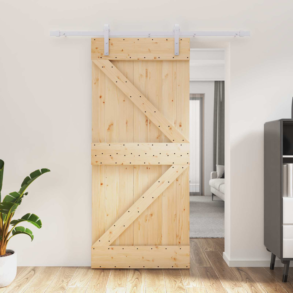 Schuifdeur Natuurlijk en Wit 90 x 210 cm Massief grenenhout is nu te koop bij PeponiXL, paradijselijk wonen!
