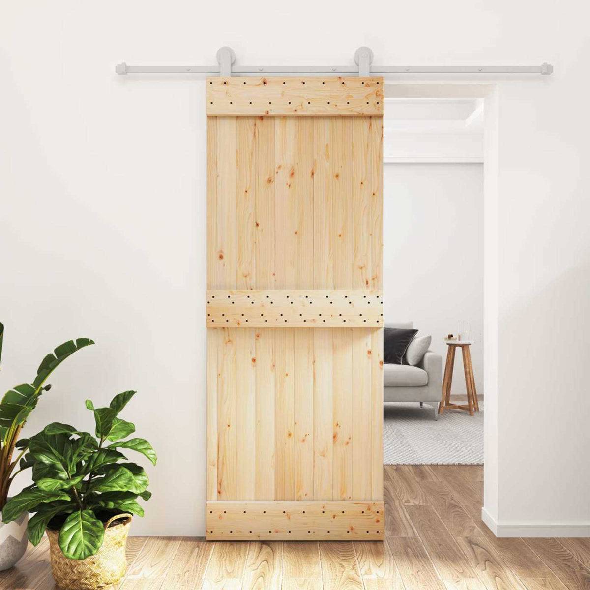 Schuifdeur Natuurlijk en Wit 80 x 210 cm Massief Grenenhout is nu te koop bij PeponiXL, paradijselijk wonen!