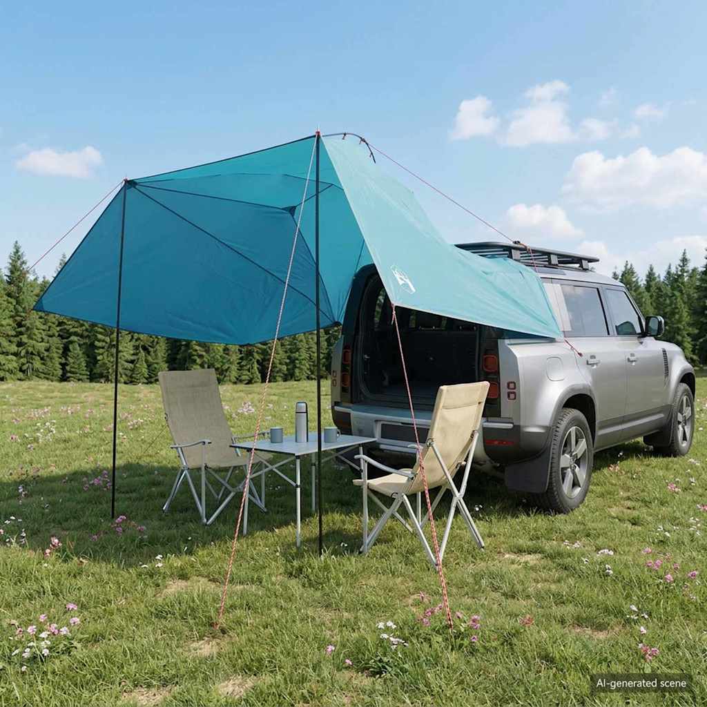 Autotent met dak Blauw 350 x 250 cm Polyester en staal is nu te koop bij PeponiXL, paradijselijk wonen!