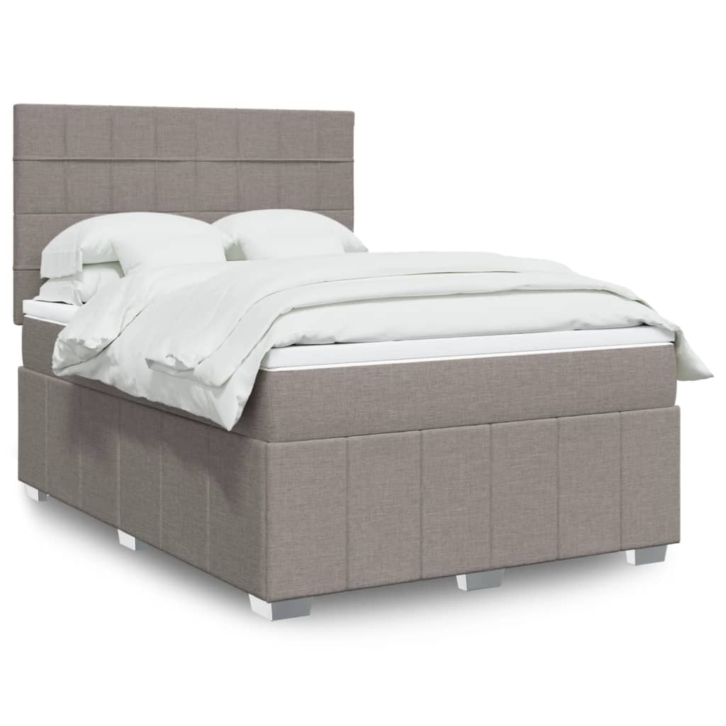 Boxspring met matras stof taupe 140x200 cm is nu te koop bij PeponiXL, paradijselijk wonen!