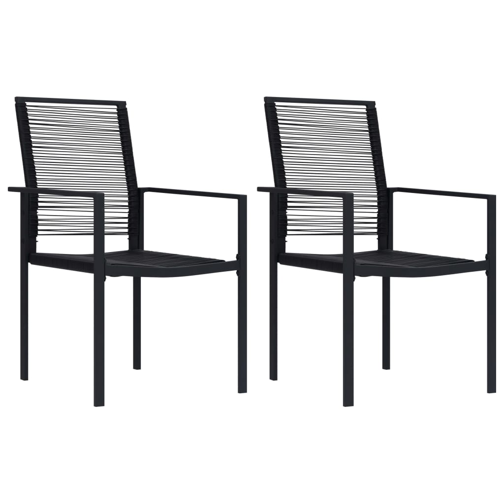 Tuinstoelen 2 st PVC-rattan zwart is nu te koop bij PeponiXL, paradijselijk wonen!