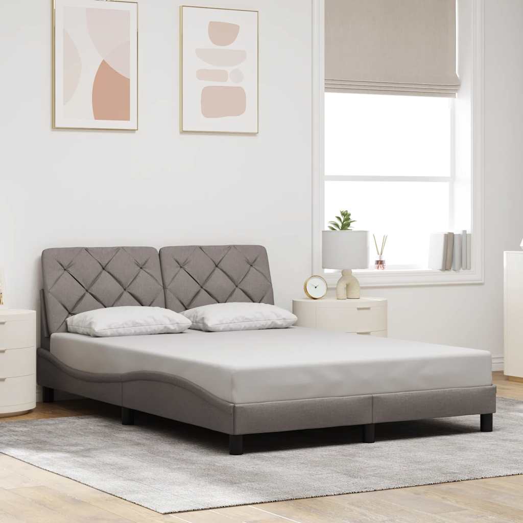 Bedframe zonder matras stof taupe 140x190 cm is nu te koop bij PeponiXL, paradijselijk wonen!