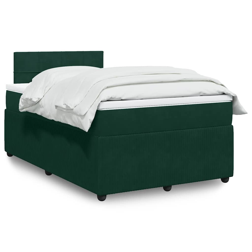 Boxspring met matras fluweel donkergroen 120x190 cm is nu te koop bij PeponiXL, paradijselijk wonen!