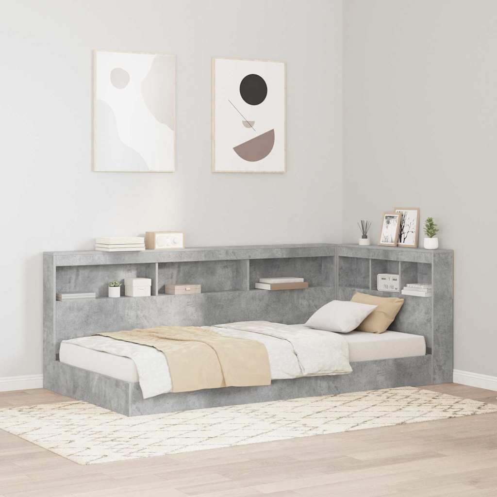 Opberghoofdbord met plank Beton Grijs 90 cm Bewerkt hout is nu te koop bij PeponiXL, paradijselijk wonen!