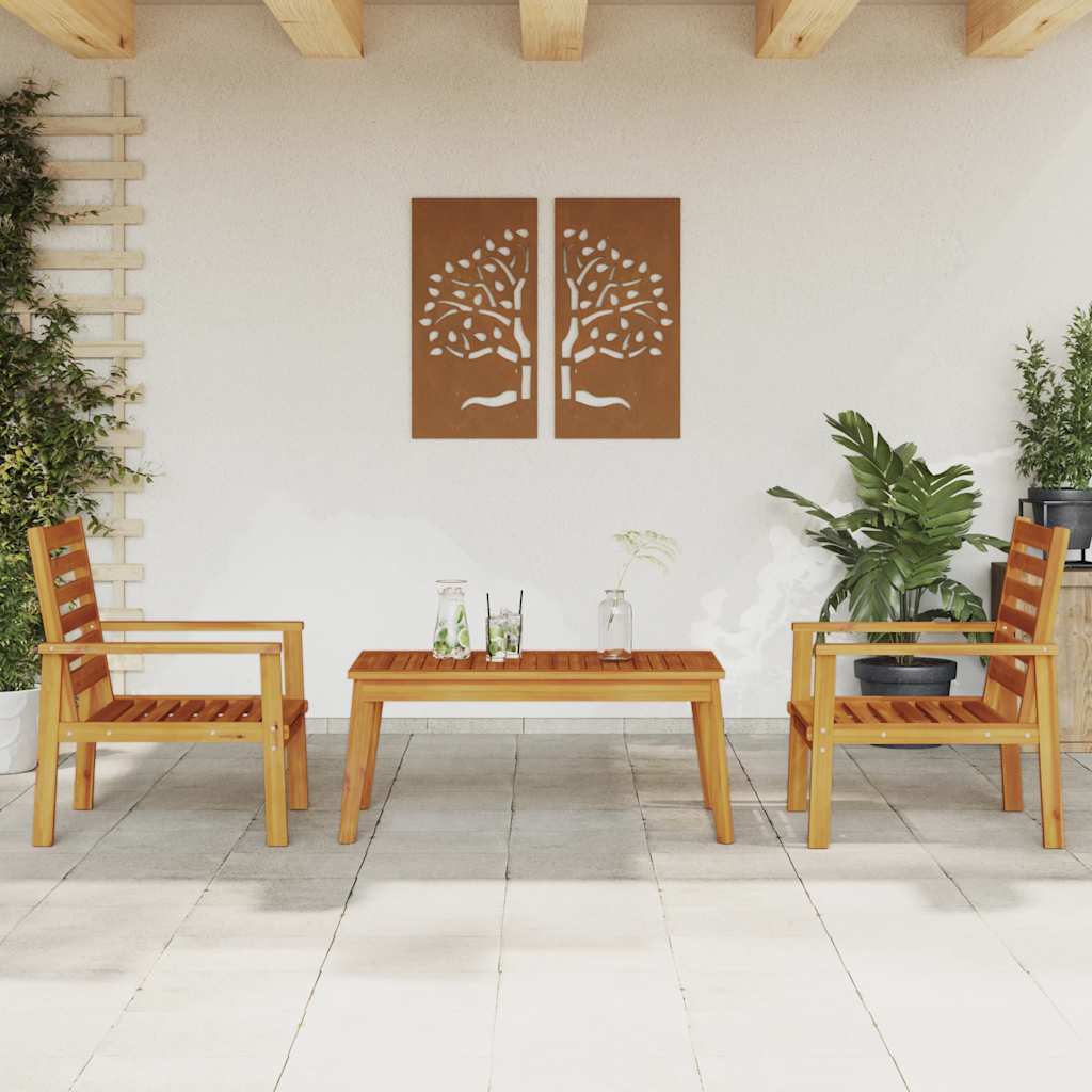 3-delige Loungeset massief acaciahout is nu te koop bij PeponiXL, paradijselijk wonen!