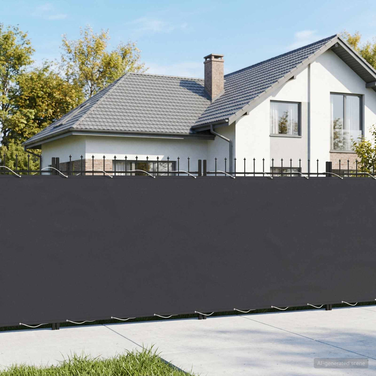 Balkon Privacy Scherm 1,8 x 15 m Stof met PU-coating Zwart is nu te koop bij PeponiXL, paradijselijk wonen!