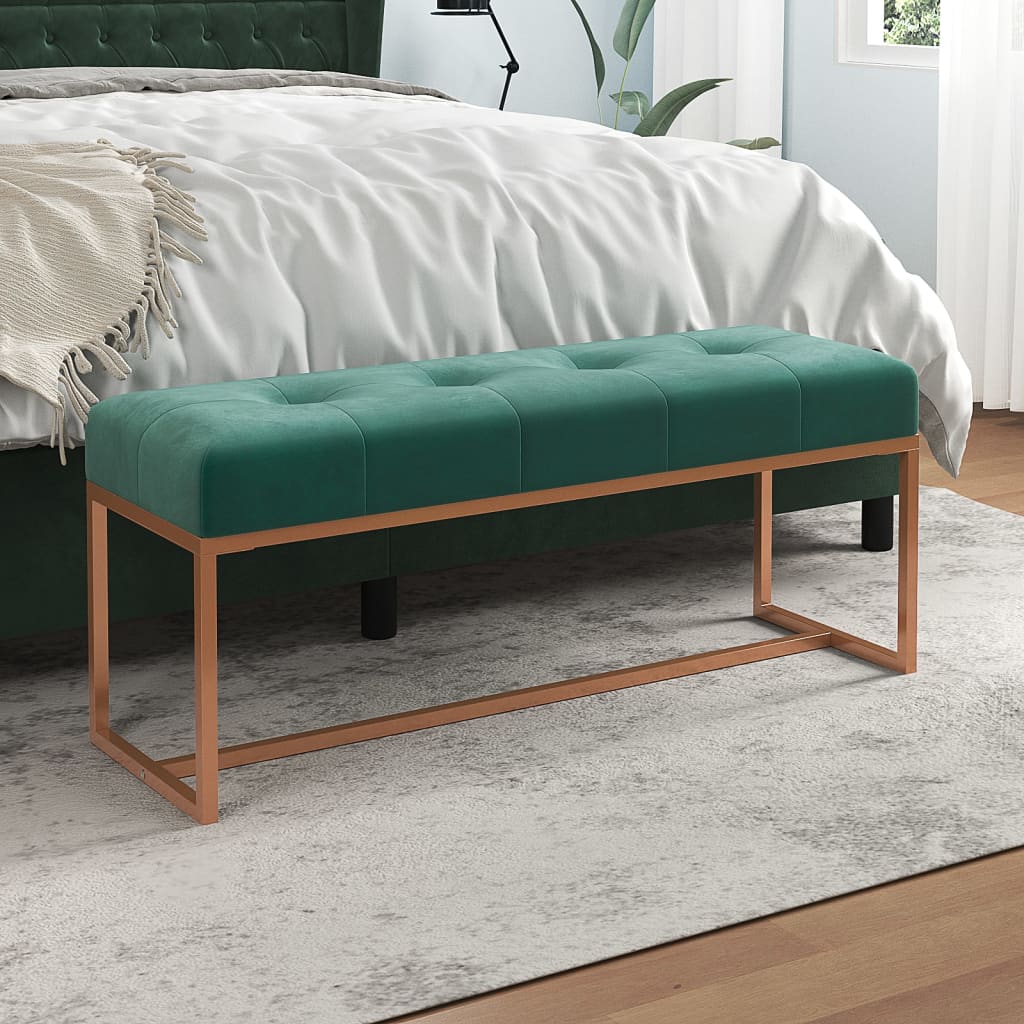 Bankje 110x36x45 cm fluweel donkergroen is nu te koop bij PeponiXL, paradijselijk wonen!