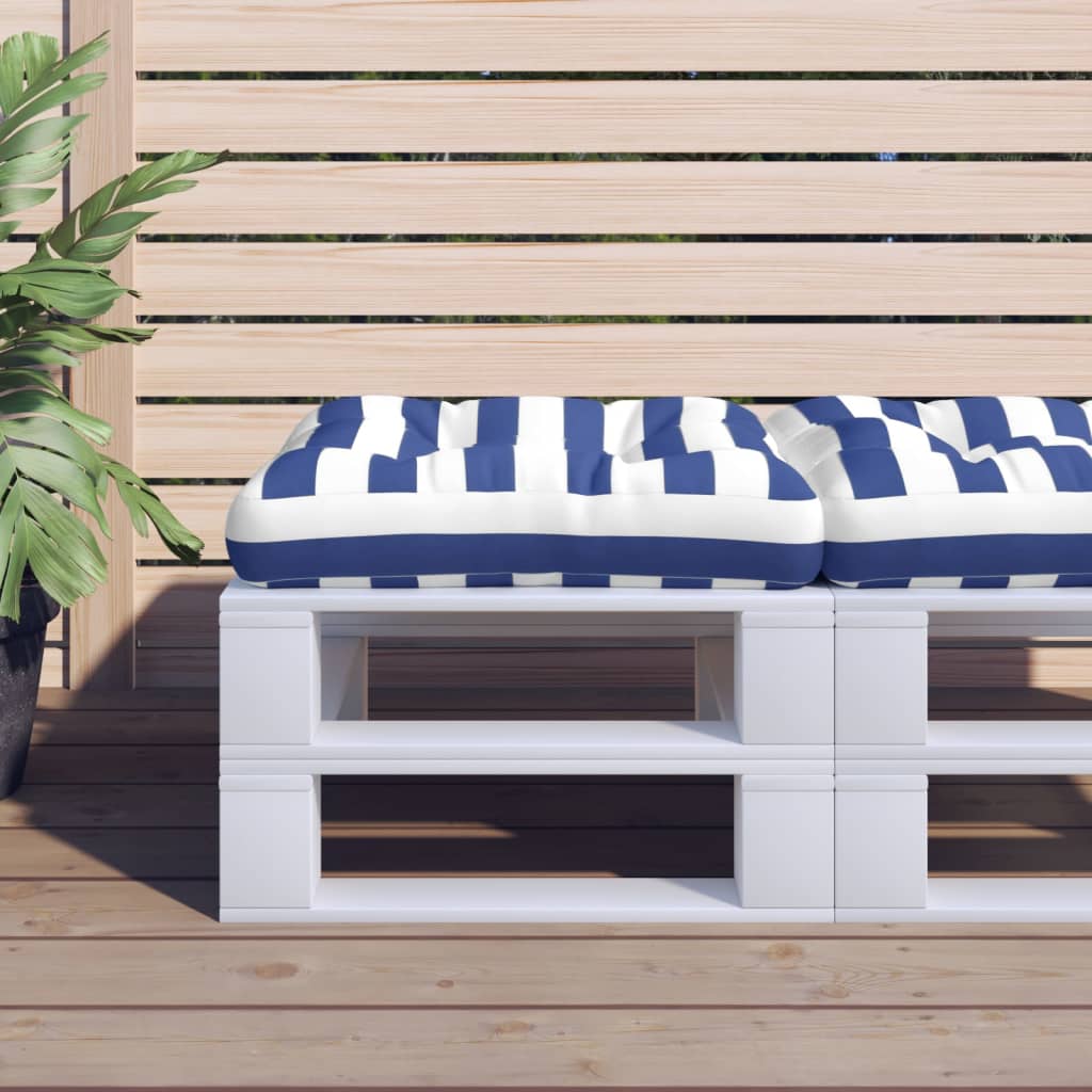 Palletkussen gestreept 58x58x10 cm oxford stof blauw en wit is nu te koop bij PeponiXL, paradijselijk wonen!