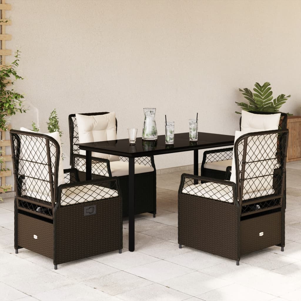 5-delige Tuinset met kussens poly rattan bruin is nu te koop bij PeponiXL, paradijselijk wonen!