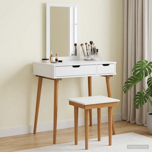 Toilettafel Set FAUSKE 3 pcs Wit 76 x 50 x 143 cm is nu te koop bij PeponiXL, paradijselijk wonen!