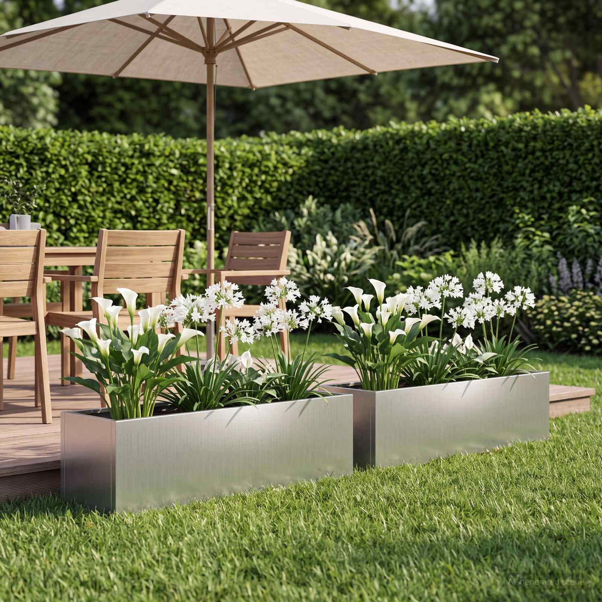 Plantenbak 2 st zilver 80 x 20 x 20 cm Gegalvaniseerd staal is nu te koop bij PeponiXL, paradijselijk wonen!