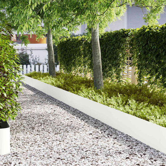 Tuinrand 10 pcs Wit 100 x 0,05 x 30 cm Koudgewalst staal is nu te koop bij PeponiXL, paradijselijk wonen!