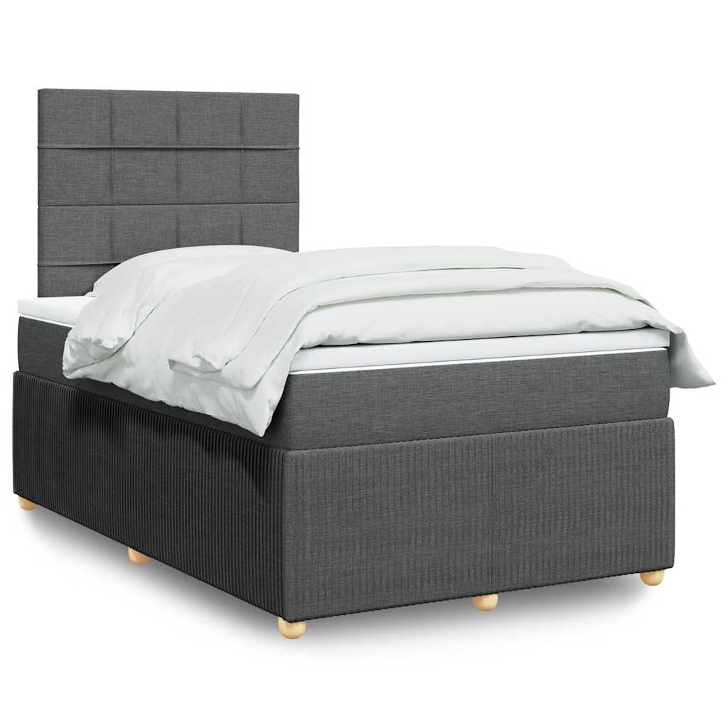 Boxspring met matras stof donkergrijs 120x200 cm is nu te koop bij PeponiXL, paradijselijk wonen!