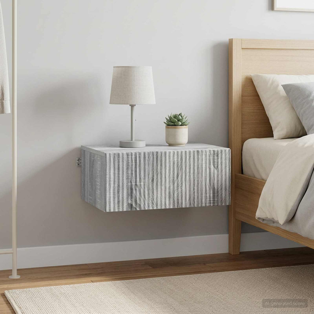 Wandbeugel Bedkast 2 pcs Grijs sonoma 49 x 34,5 x 20 cm is nu te koop bij PeponiXL, paradijselijk wonen!