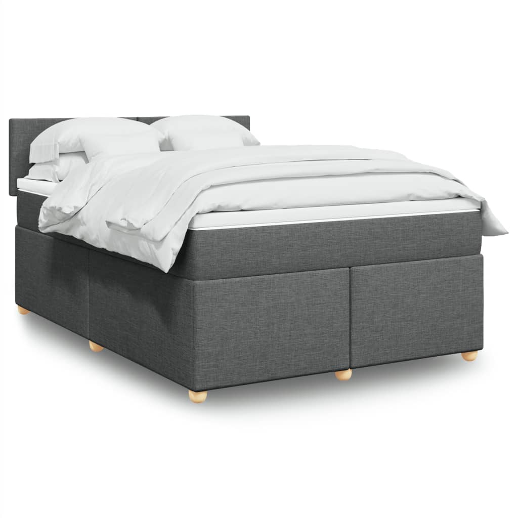 Boxspring met matras stof donkergrijs 140x200 cm is nu te koop bij PeponiXL, paradijselijk wonen!