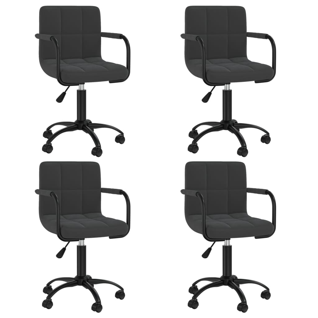 Eetkamerstoelen draaibaar 4 st fluweel zwart is nu te koop bij PeponiXL, paradijselijk wonen!