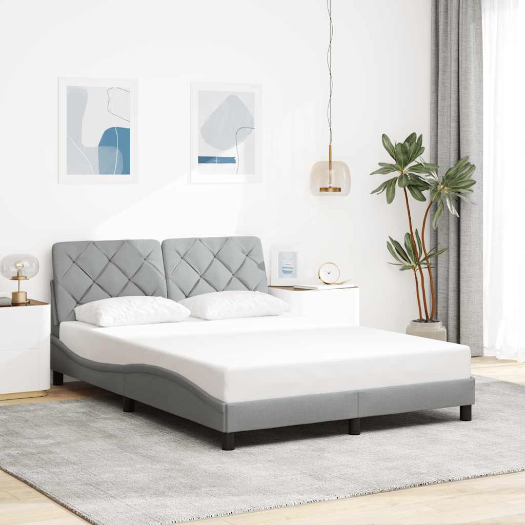 Bedframe zonder matras stof lichtgrijs 140x190 cm is nu te koop bij PeponiXL, paradijselijk wonen!