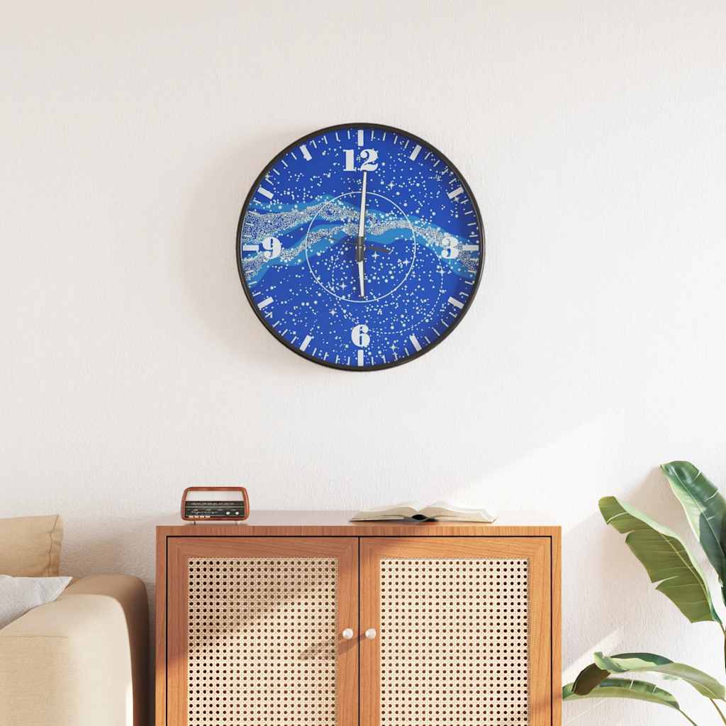 Wandklok met lichtgevende wijzerplaat en wijzers Ø30 cm blauw is nu te koop bij PeponiXL, paradijselijk wonen!