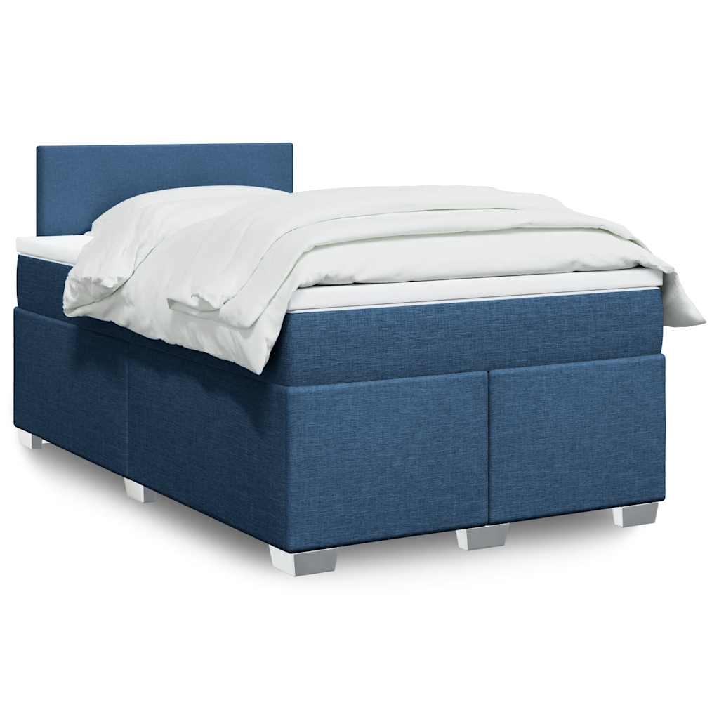 Boxspring met matras stof blauw 120x190 cm is nu te koop bij PeponiXL, paradijselijk wonen!