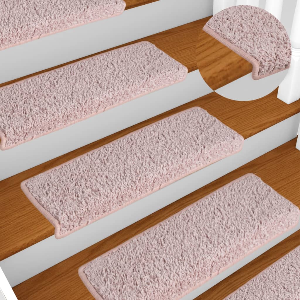 Trapmatten 15 st 65x21x4 cm lichtroze met rechthoekige rand is nu te koop bij PeponiXL, paradijselijk wonen!