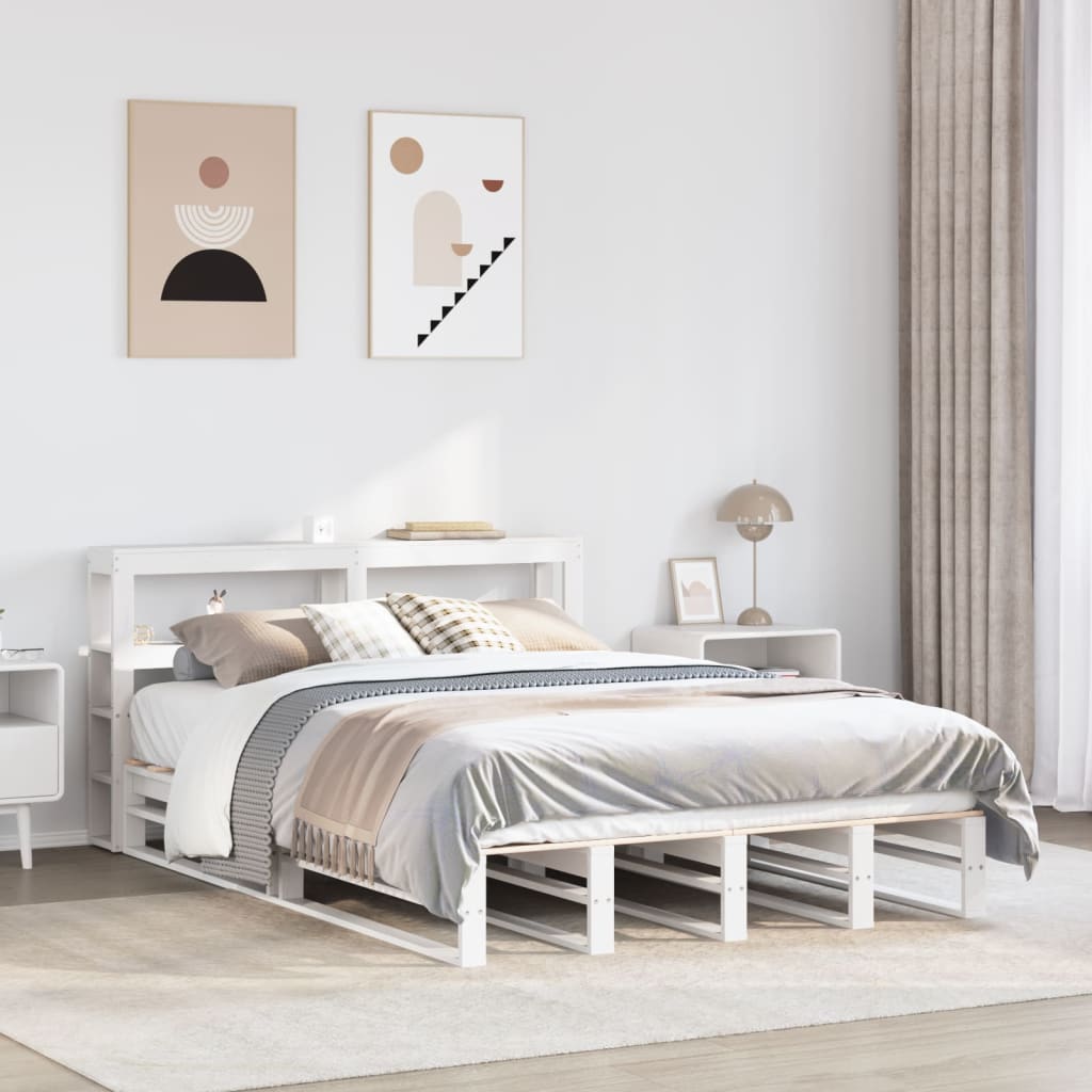 Bedframe zonder matras massief grenenhout wit 140x200 cm is nu te koop bij PeponiXL, paradijselijk wonen!