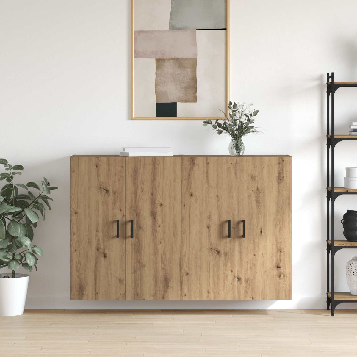 Wandkast 2 pcs Artisan Eiken 69,5 x 34 x 90 cm Bewerkt hout is nu te koop bij PeponiXL, paradijselijk wonen!
