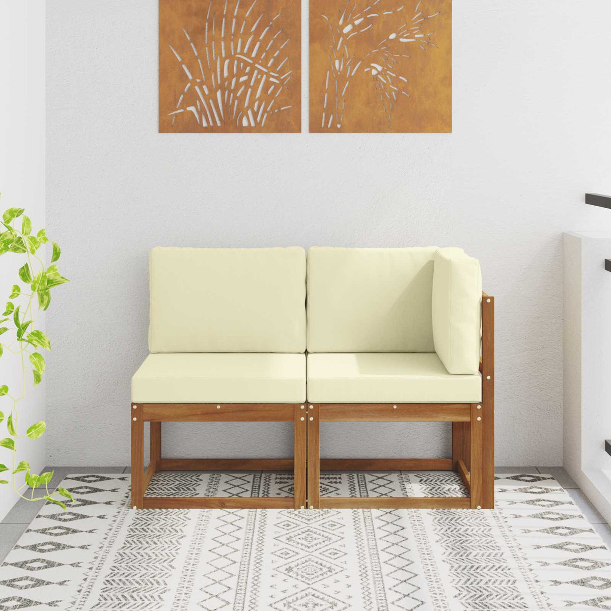 Outdoor Midden- en Hoeksalon 2 Stuk Natuurlijk en Crème is nu te koop bij PeponiXL, paradijselijk wonen!